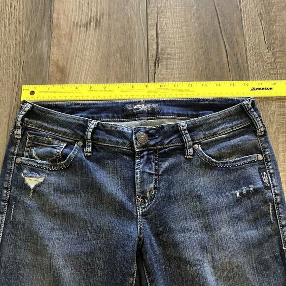 Silver Jeans Womens Berkley Slim Boot Low Rise Distressed Medium Wash Size 30/31 - Picture 7 of 11